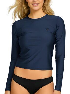 Cropped Long Sleeve Rash Guard for Women - UPF 50+ Sun Protection Swim Top